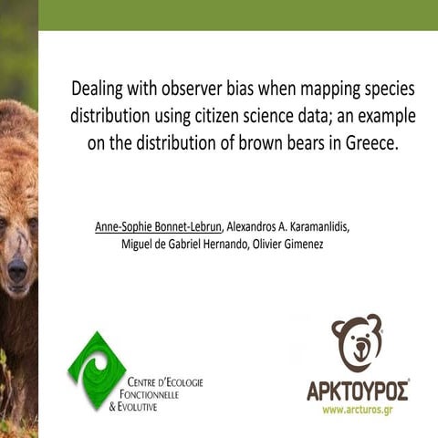 Dealing with observer bias when mapping species distribution using citizen sc...
