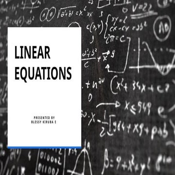 Linear equations and the application of it | PPTX