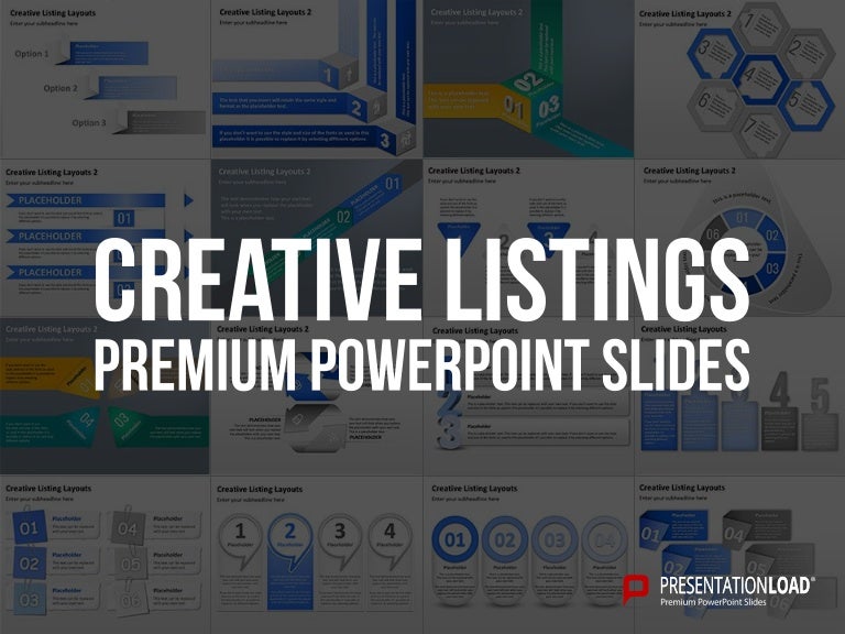 Creative Listing PPT Slide Template
