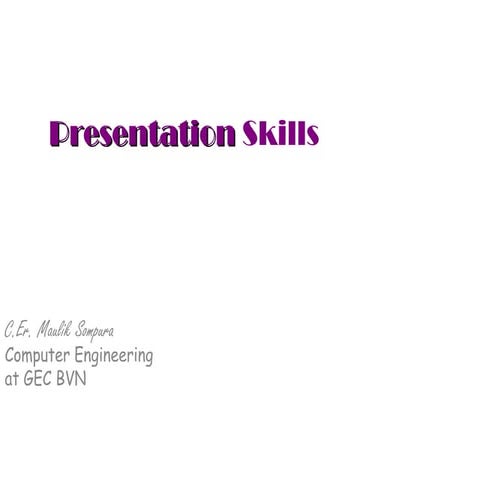 Presenting Presentation skills