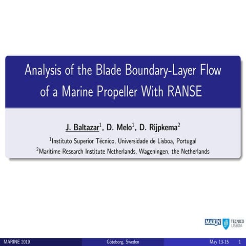 Analysis of the Blade Boundary-Layer Flow of a Marine Propeller with RANSE