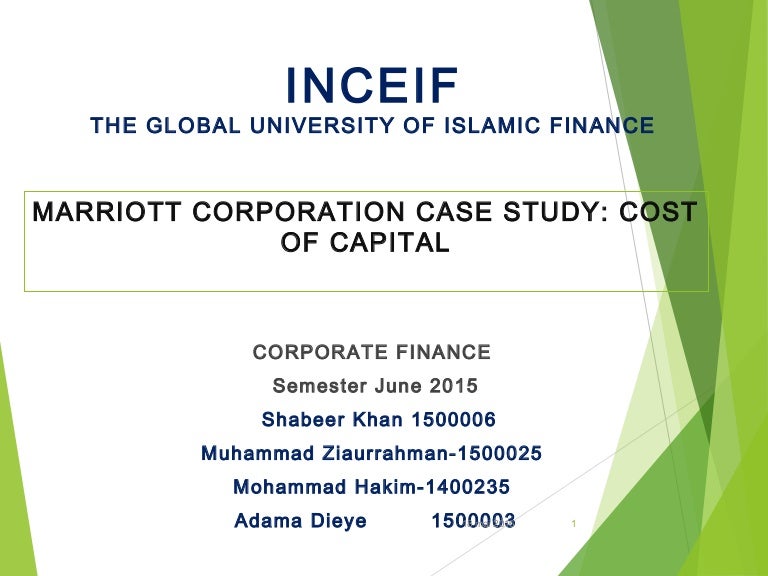Presentation Marriott Study Case Cost Of Capital