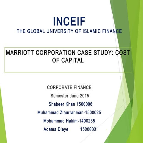 Presentation marriott study case cost of capital