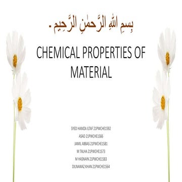 Chemical properties of metals material science slides | PPTX