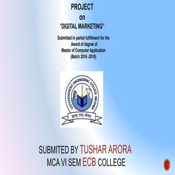 Digital marketing project for MCA Student