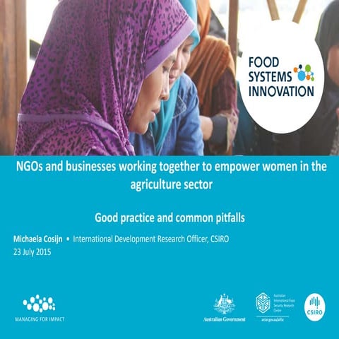 NGOs & Businesses working together to empower women in the Agriculture sector
