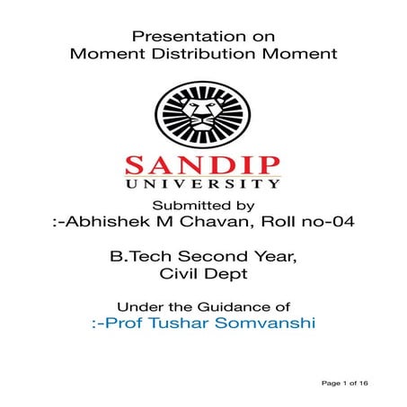 Presentation Moment Distribution Method