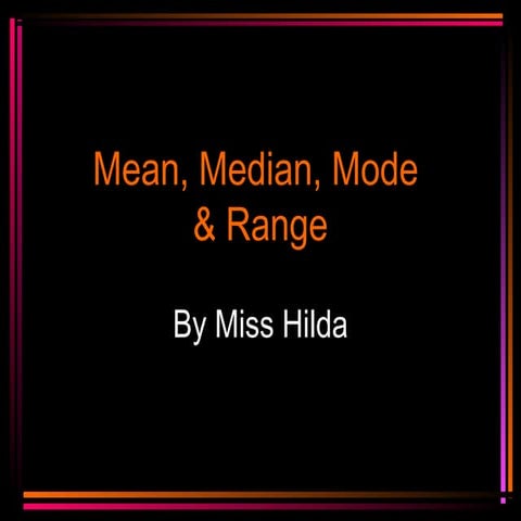 Presentation mean mode and median | PPT