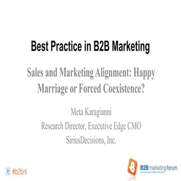 Sales & Marketing alignment: Happy marriage or forced coexistence?