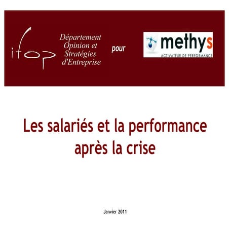 Les salariés et la performance après la crise