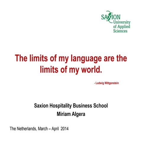 Presentation by Miriam Algera (Netherlands) at the Study Visit Group No: 183 ...