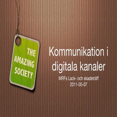 MRF Lack- och skadedag - Kommunikation i digitala kanaler