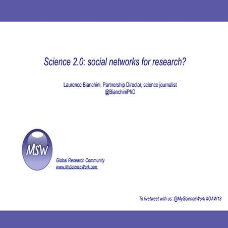 Presentation Réseaux sociaux scientifiques