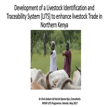 Livestock Identification and Traceability System [LITS] to Enhance Market Access