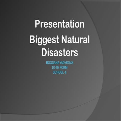 Presentation natural disasters