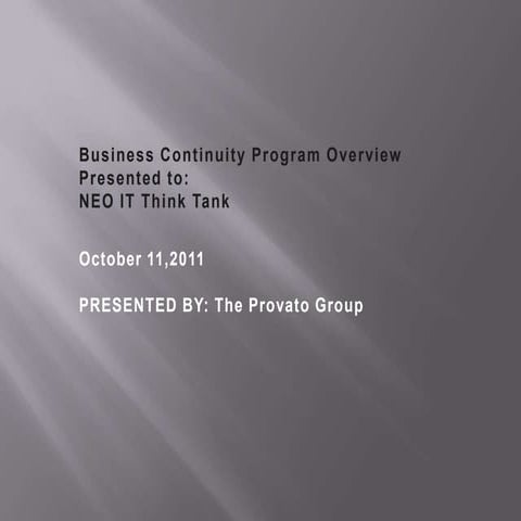Business Continuity Presentation