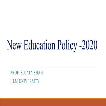 National Education Policy 2020 | PPTX