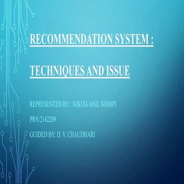 recommendation system techunique and issue