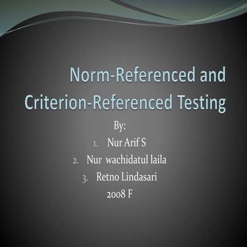 ppt norm reference and criteration test