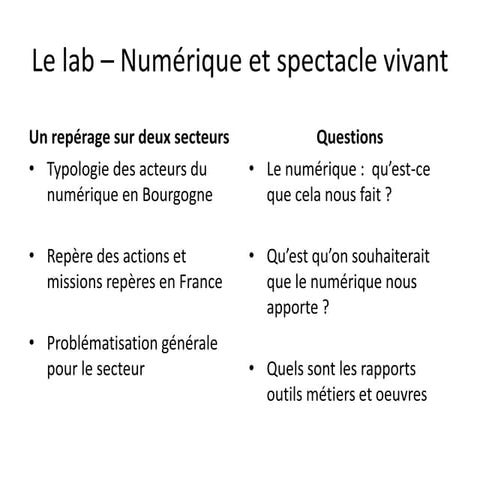 Le Lab, numérique et spectacle vivant, par Stephan Hernandez