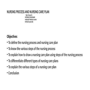 Presentation Nursing process and Nursing care plan | PPT