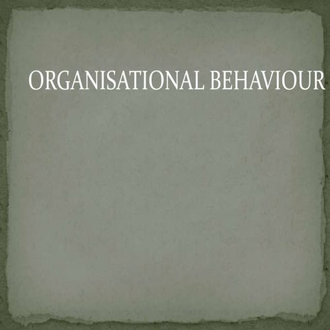 organisational behaviour