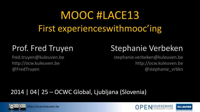 #LACE13 presentation at OCWC Global Ljubljana, SLO
