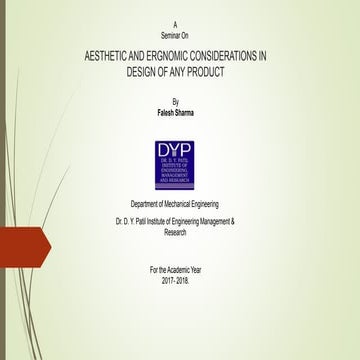 Presentation of aesthetic and ergonomic in design of any product