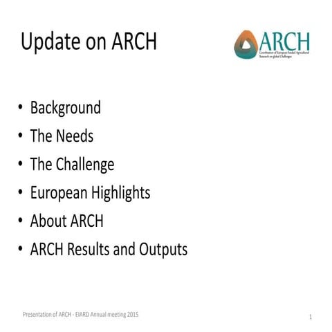 Presentation of arch to eiard october 2015 