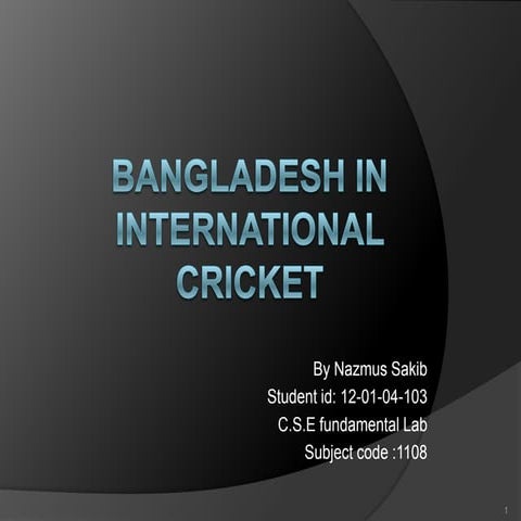 Presentation of bangladesh in international cricket