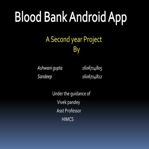 Presentation of bloodbank on Android