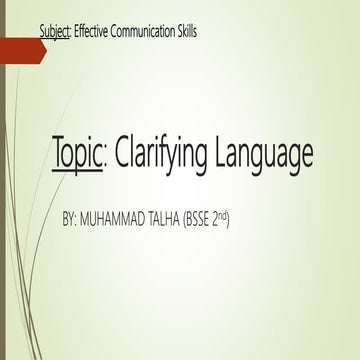 Clarifying language