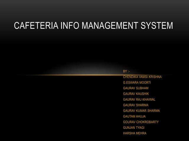 cafeteria info management system