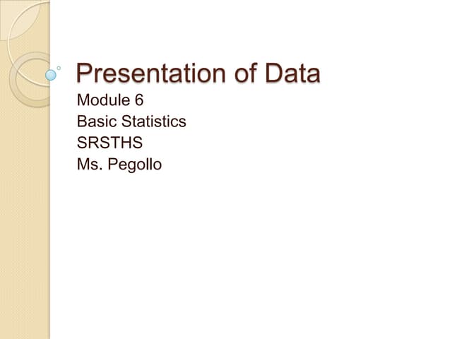 Presentation of data