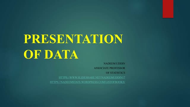 Presentation of data | PPT