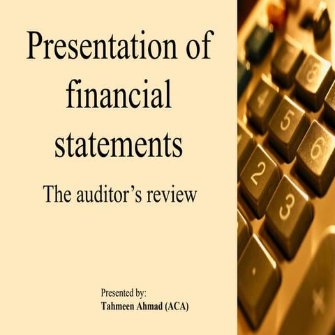 Presentation of financial statements 07 08-07