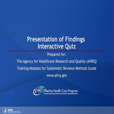 Presentation of Findings Quiz