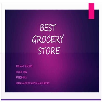 best grocery store in rampur maniharan | PPT
