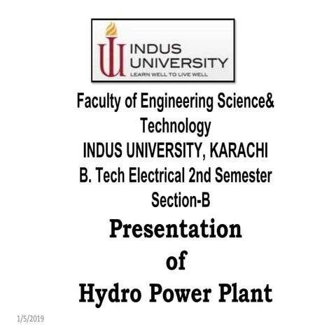 Presentation of hydro power plant | PPTX