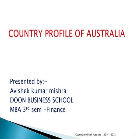 Country profile Australia