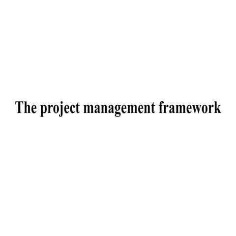 The Project Management Framework