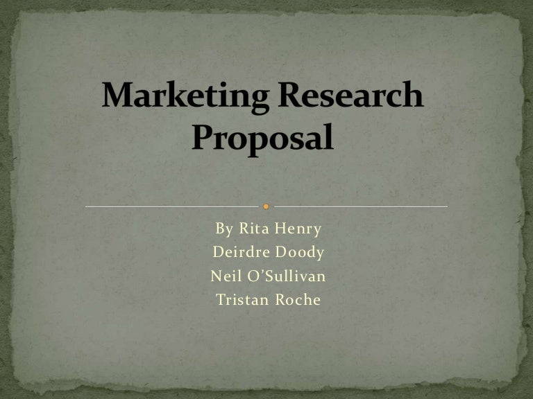 marketing research proposal meaning