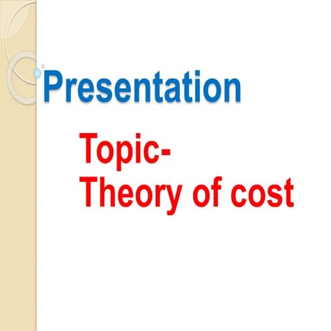 theory of cost
