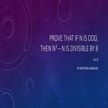 Proof: If n is odd, then n^3 - n is divisible by 8