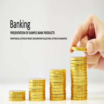 Presentation of sample bank products