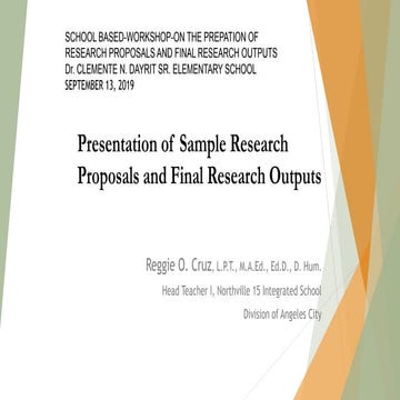 Presentation of Sample Research Proposals