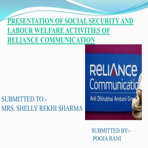 Presentation of social security and labour welfare activities