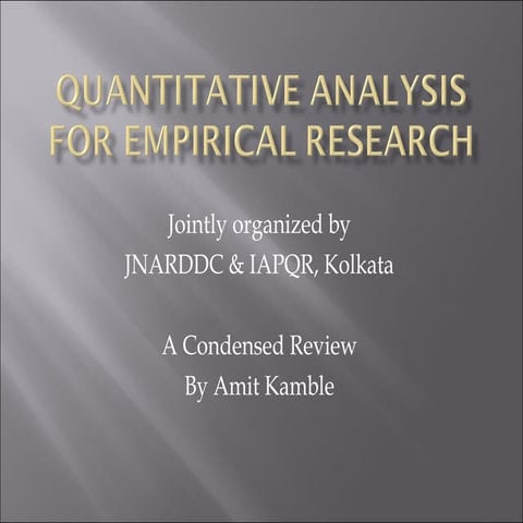 Quantitative Analysis for Emperical Research