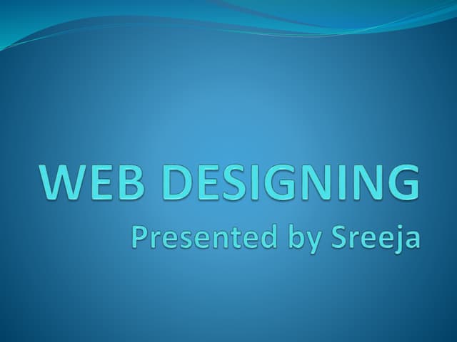 Presentation of web designing