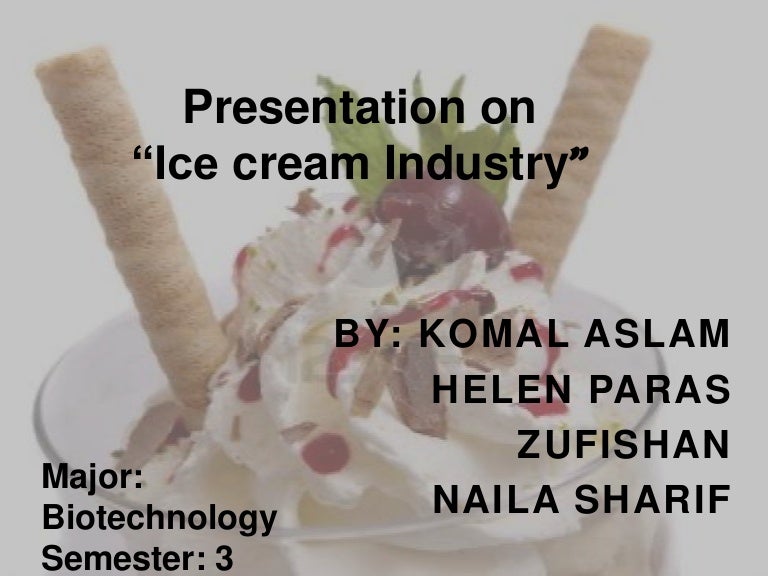 Presentation on Ice cream Industry